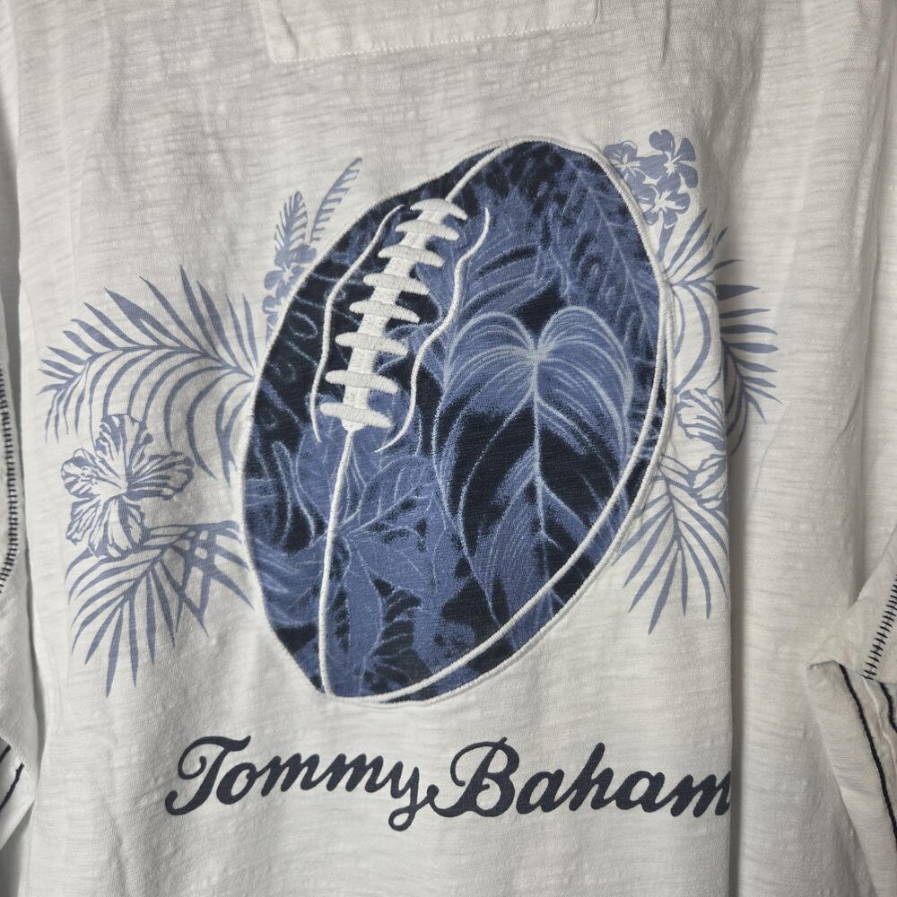 Tommy Bahama Shirt Men 2XL White Chicago Bears NFL Football Long Sleeve Graphic
